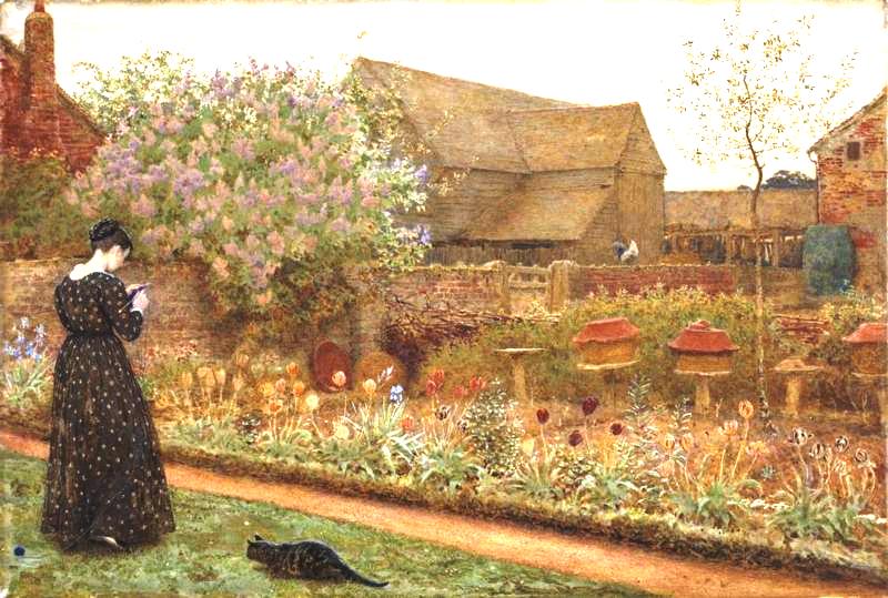 The Old Farm Garden, vintage artwork by Frederick Walker, 12x8" (A4) Poster