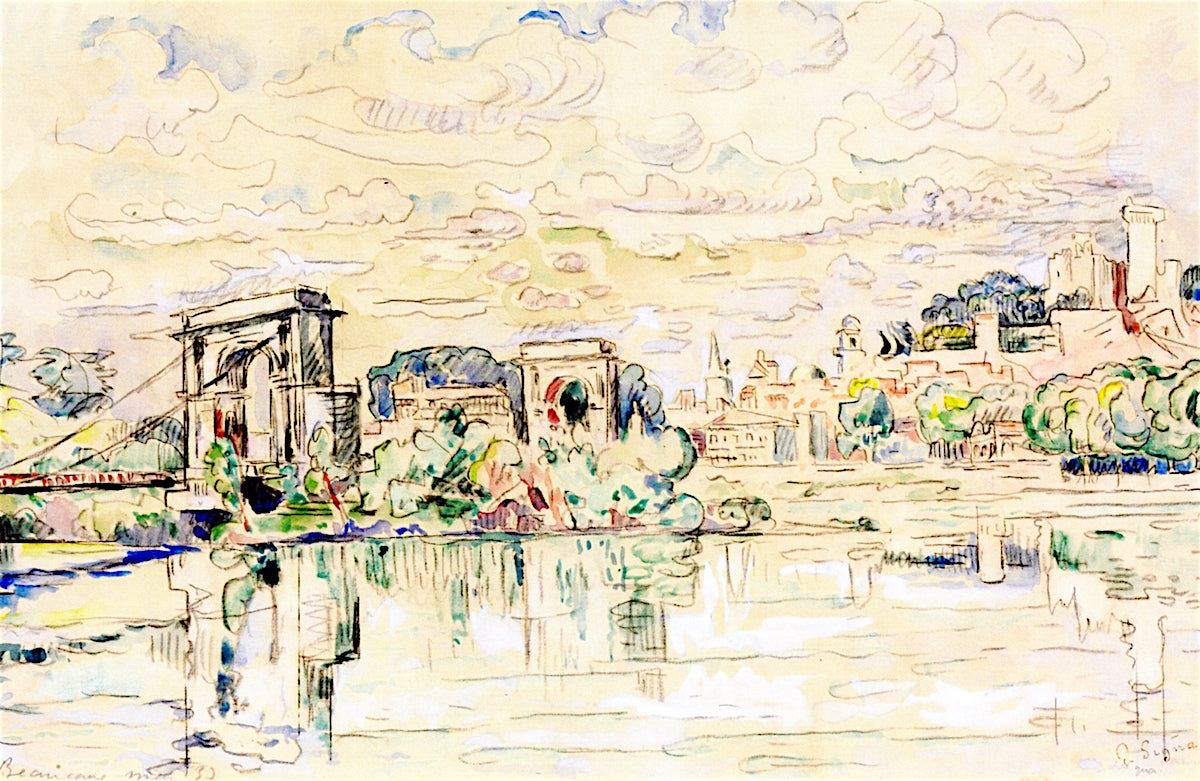 Beaucaire, vintage artwork by Paul Signac, 12x8" (A4) Poster