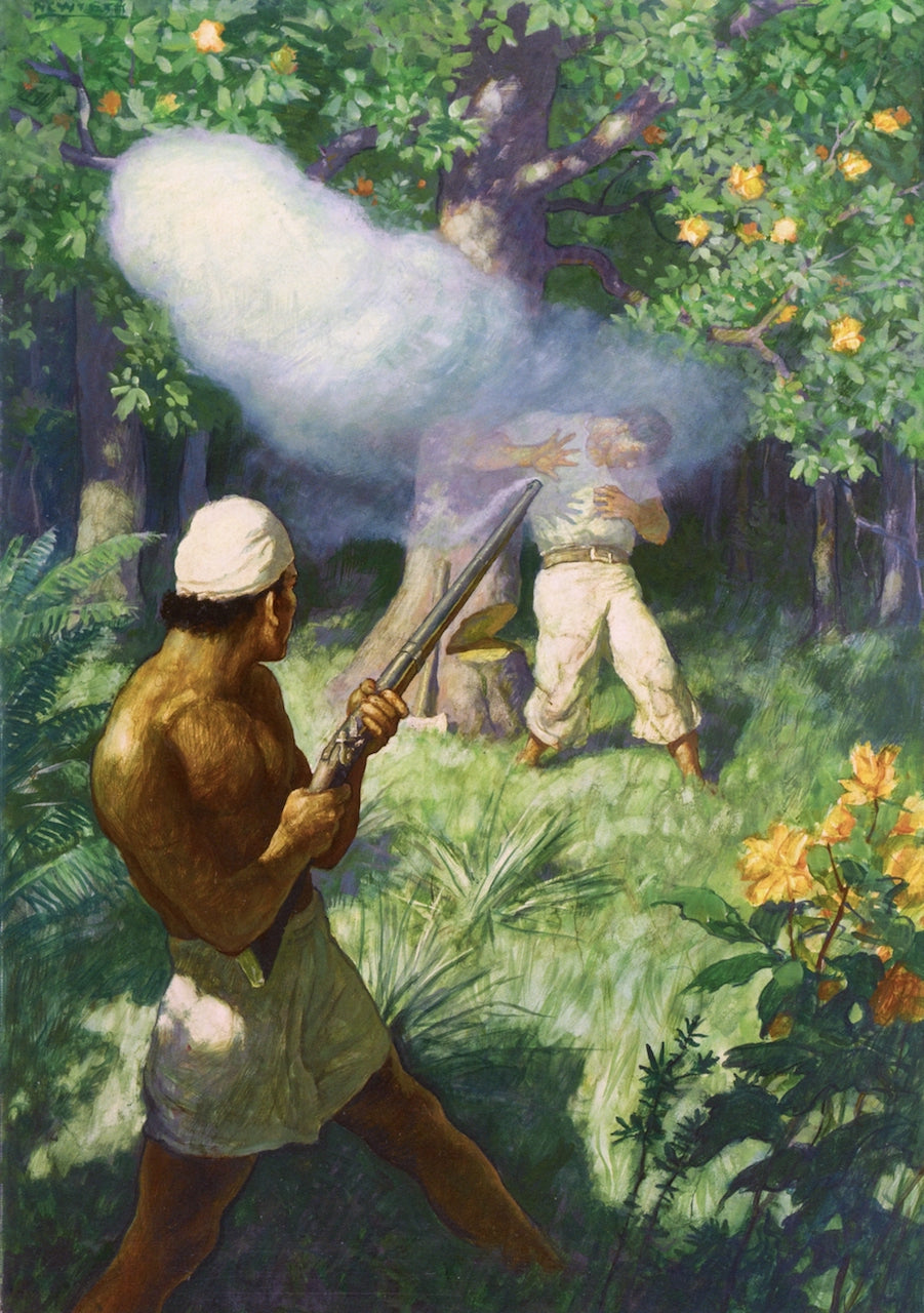 f Raised His Musket and Fired by Newell Convers (N.C.) Wyeth,16x12(A3) Poster