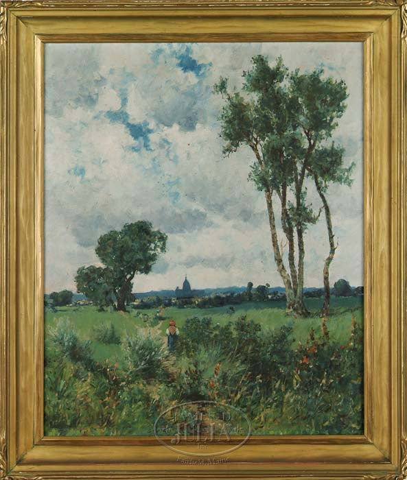 Near Fontaney, France, vintage artwork by Ransome Gillett Holdredge, 12x8" (A4) Poster