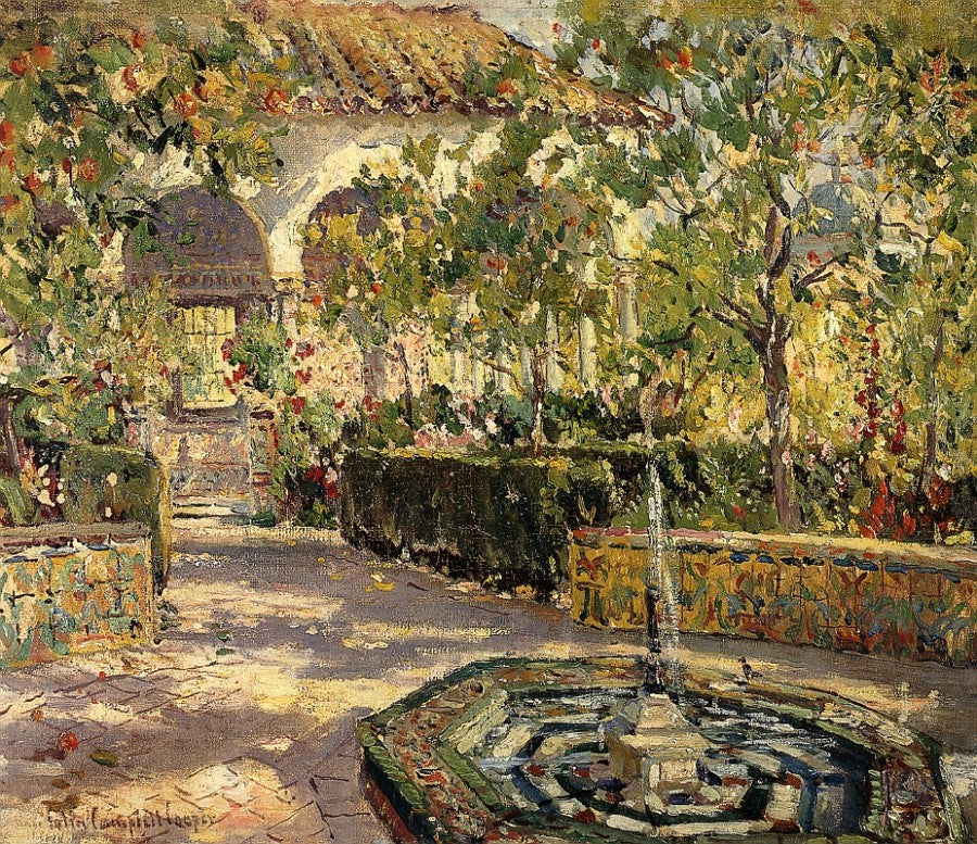 Alcazar Gardens, Seville by Colin Campbell Cooper,A3(16x12")Poster