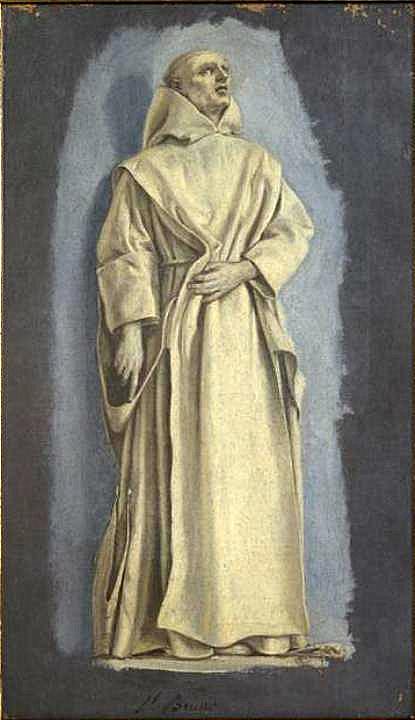 Christian Figures, St Bruno, vintage artwork by Laurent de La Hyre, 12x8" (A4) Poster