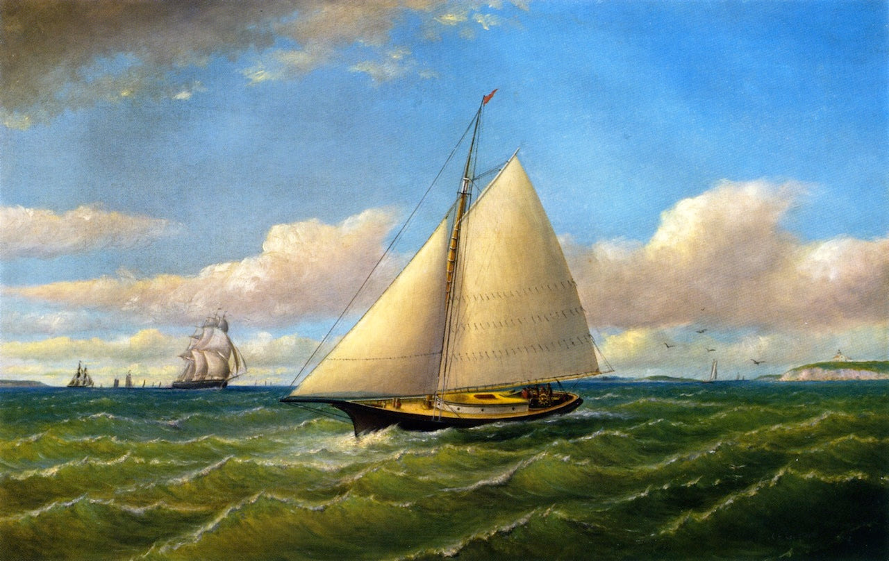 Ships at Gay Head, vintage artwork by Charles Henry Gifford, 12x8" (A4) Poster