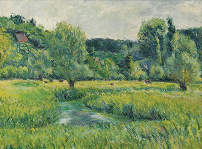 The Epte through a Pasture by Blanche Hoschede-Monet,A3(16x12")Poster