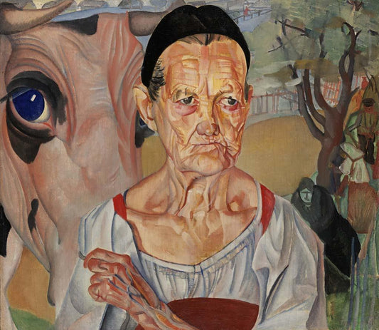 The Old Milkmaid, vintage artwork by Boris Grigoriev, 12x8" (A4) Poster
