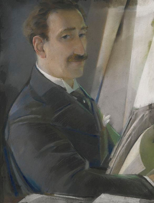 Portrait of Leon Bakst, vintage artwork by Sergei Chekhonin, 12x8" (A4) Poster