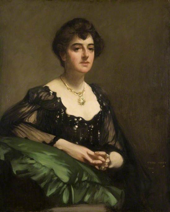 Mrs Isabella Sandilands, vintage artwork by George Henry, R.A., R.S.A., R.S.W., 12x8" (A4) Poster