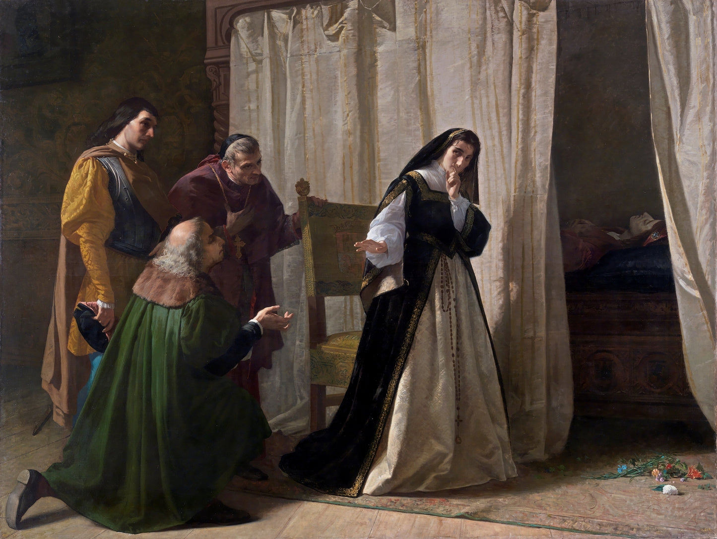 The Madness of Juana of Castile, vintage artwork by Lorenzo Valles, 12x8" (A4) Poster