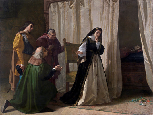 The Madness of Juana of Castile, vintage artwork by Lorenzo Valles, 12x8" (A4) Poster