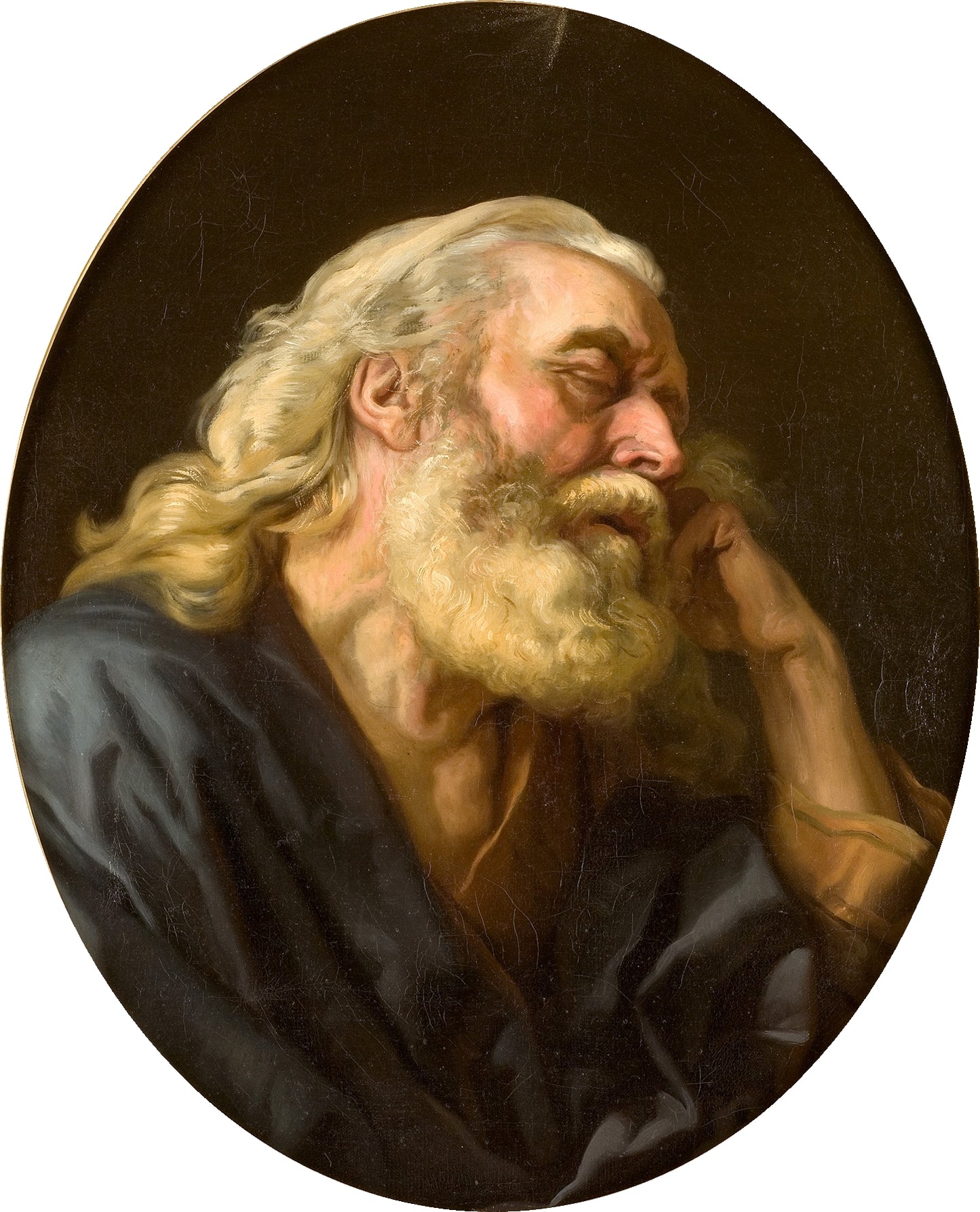 Sleeping Old Man, vintage artwork by Joseph Marie Vien, 12x8" (A4) Poster