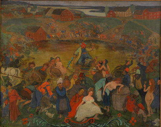Bacchi Lake, vintage artwork by Ivar Arosenius, 12x8" (A4) Poster