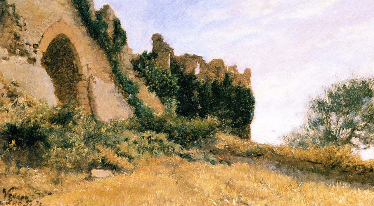 Italian Ruins, vintage artwork by Elihu Vedder, 12x8" (A4) Poster