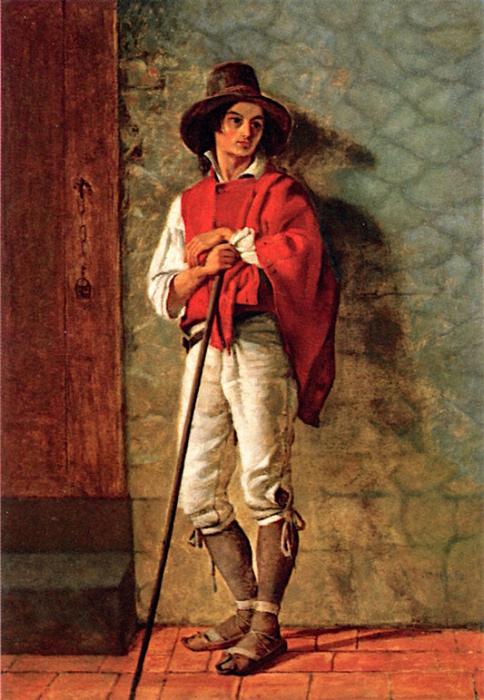 Italian Peasant, vintage artwork by Thomas Hicks, 12x8" (A4) Poster
