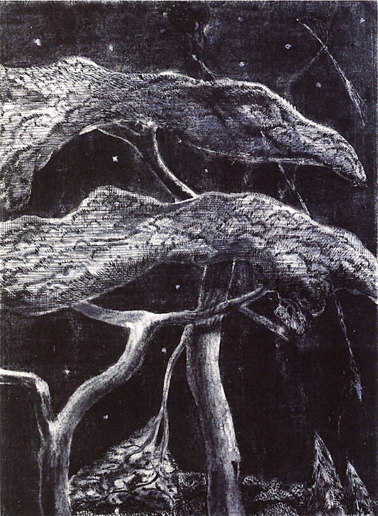 The Falling Stars, vintage artwork by Paul Nash, 12x8" (A4) Poster