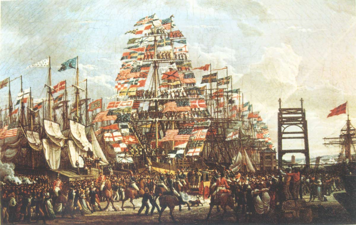 Visit of the Prince of Wales to Liverpool, 18 September, 1806, vintage artwork by Robert Salmon, 12x8" (A4) Poster
