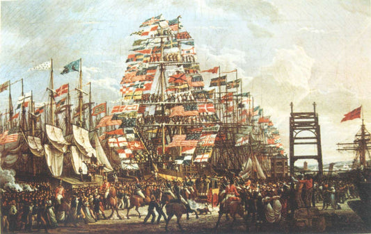 Visit of the Prince of Wales to Liverpool, 18 September, 1806, vintage artwork by Robert Salmon, 12x8" (A4) Poster