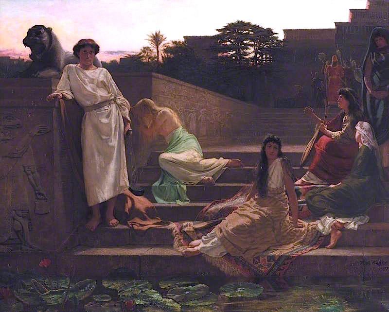 by  the Waters of Baby lon, vintage artwork by Thomas Bowman Garvie, 12x8" (A4) Poster