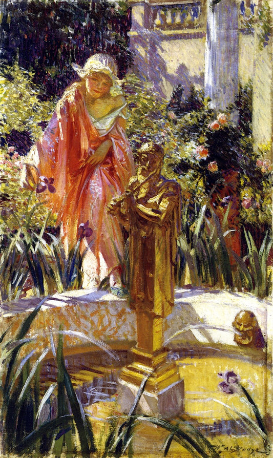 Stepping in the Fountain by William de Leftwich Dodge,A3(16x12")Poster