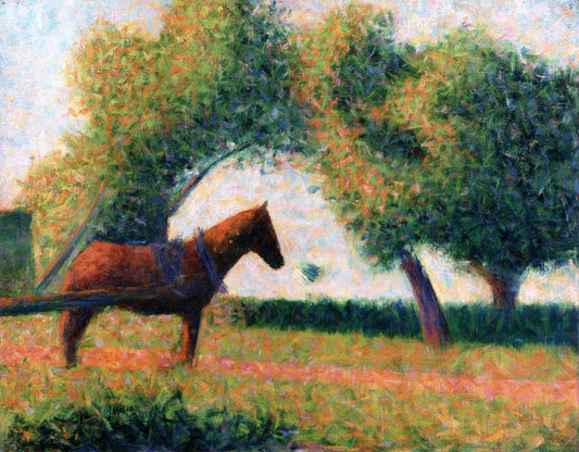 The Harnessed Horse, vintage artwork by Georges Seurat, 12x8" (A4) Poster