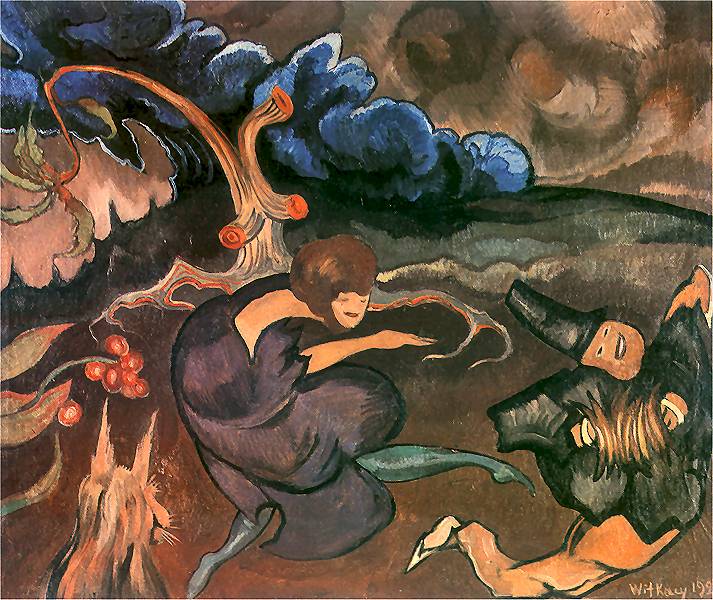 Composition with the dancer, vintage artwork by Stanislaw Witkiewicz, 12x8" (A4) Poster