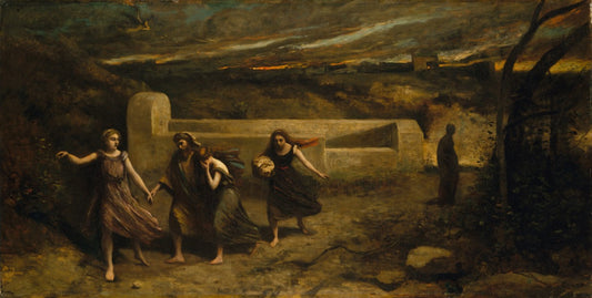 The Burning of Sodom, vintage artwork by Jean-Baptiste-Camille Corot, A3 (16x12") Poster Print