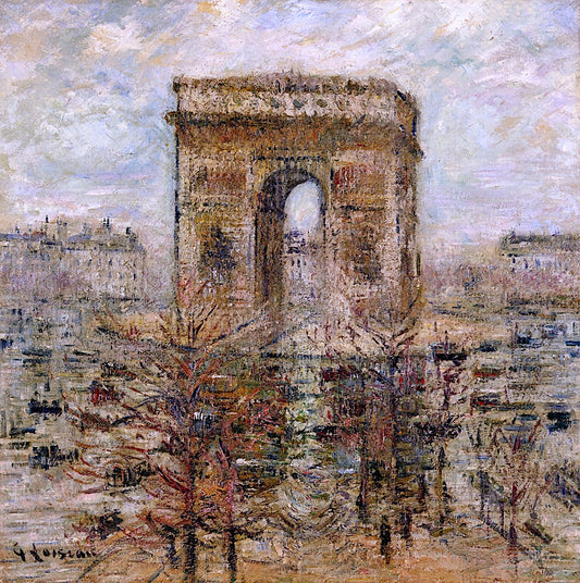 The Arc de Troimphe, Place de l'Étoile, vintage artwork by Gustave Loiseau, 12x8" (A4) Poster