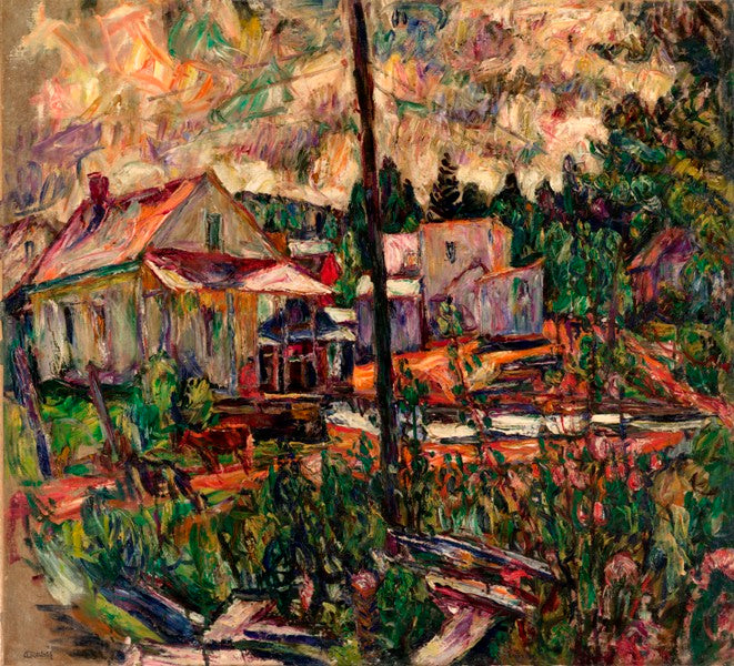 Houses in the Woods by Abraham A. Manievich,16x12(A3) Poster