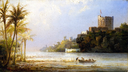 Entrance to the City of St. Domingo, Columbus "Tower", vintage artwork by Fritz Siegfried Georg Melby e, 12x8" (A4) Poster