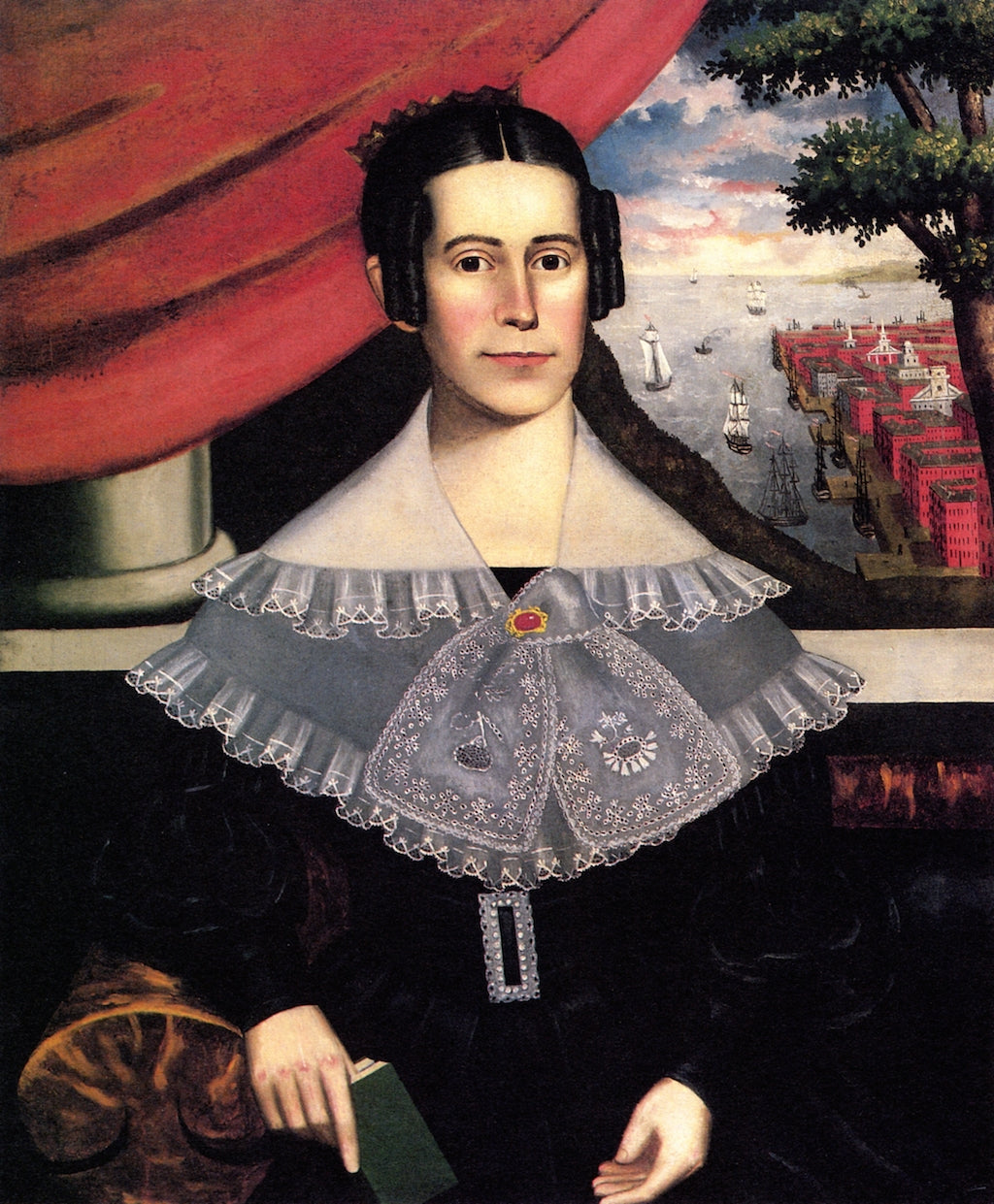 Louisa (Clarissa?) Gallond Cook, vintage artwork by Erastus Salisbury Field, A3 (16x12") Poster Print