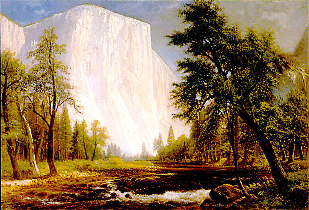 El Capitan in a Gathering Storm, vintage artwork by Gilbert Munger, 12x8" (A4) Poster
