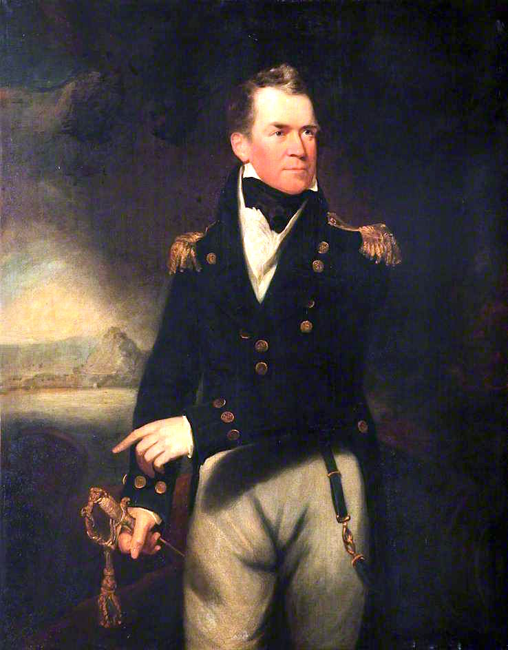 Captain Sir George Ralph Collier, vintage artwork by Sir William Beechey, 12x8" (A4) Poster