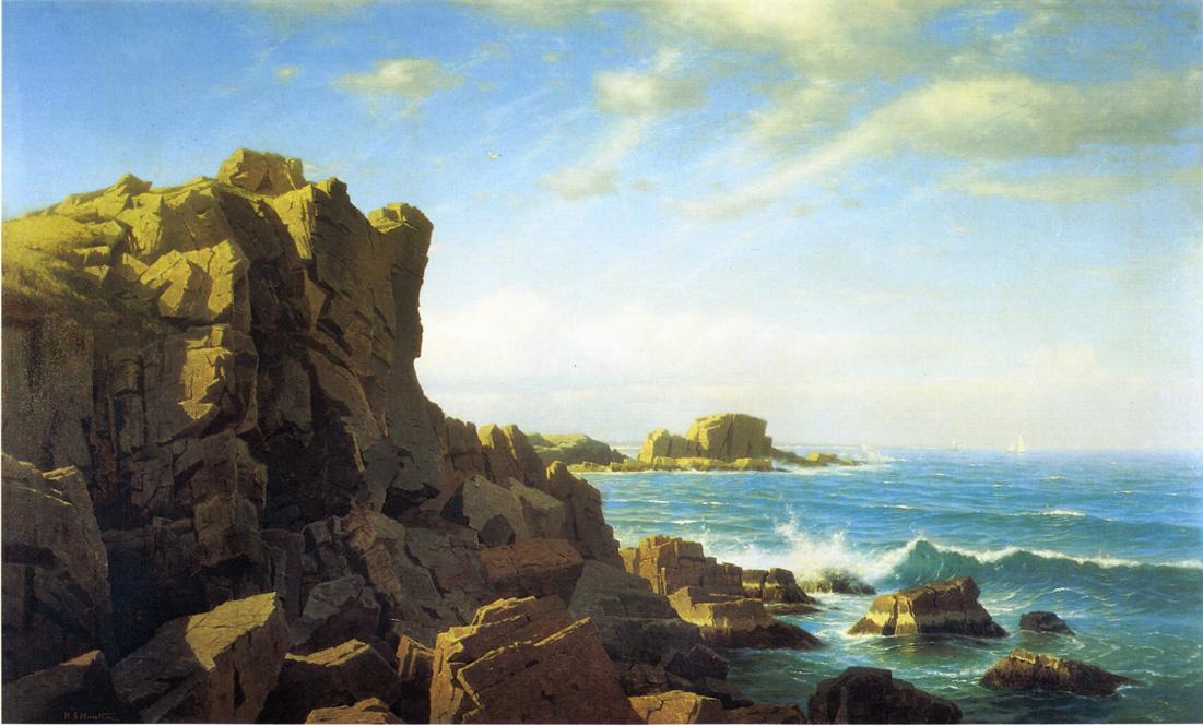 Nahant Rocks, vintage artwork by William Stanley Haseltine, 12x8" (A4) Poster