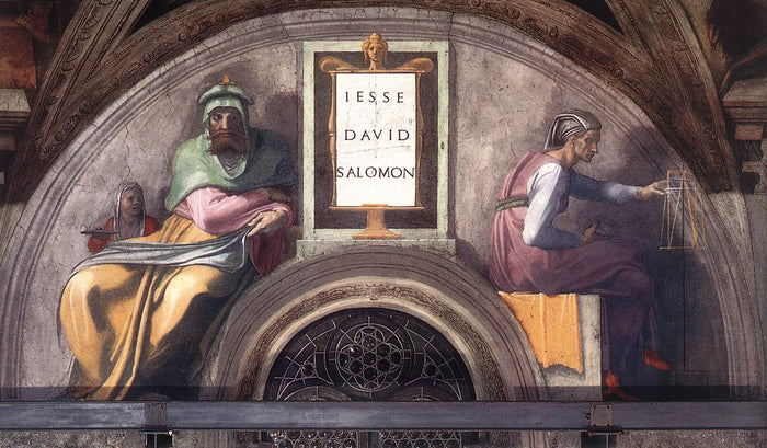 Jesse - David - Solomon, vintage artwork by Michelangelo, A3 (16x12