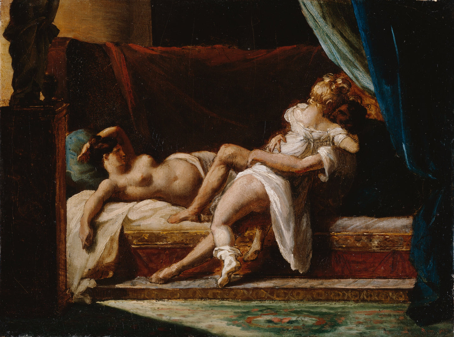 Three Lovers, vintage artwork by Theodore Gericault, 12x8" (A4) Poster