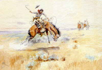 The Bronco Buster by Charles Marion Russell,A3(16x12")Poster