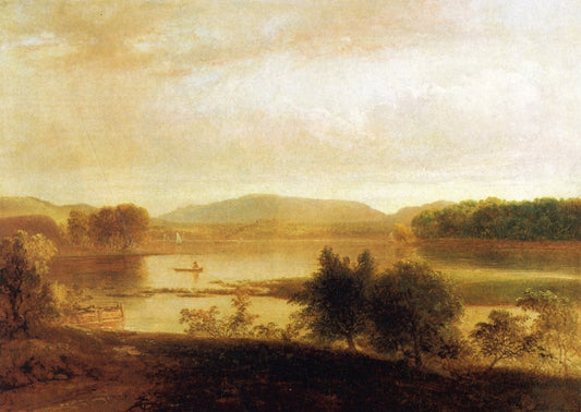 Boating on the Lake, Peekskill, NY, vintage artwork by Thomas Doughty, A3 (16x12") Poster Print