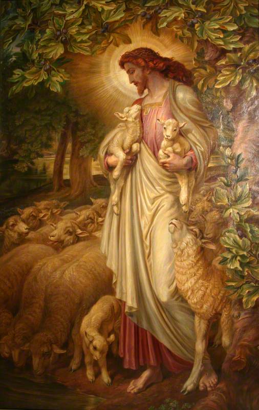 The Good Shepherd, vintage artwork by Frederick James Shields, 12x8" (A4) Poster