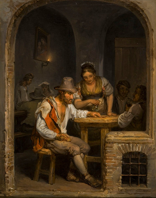 Roman Osteria, vintage artwork by Alexander Laureus, 12x8" (A4) Poster