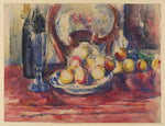 Apples, bottle and chairback, vintage artwork by Paul Cezanne, 12x8" (A4) Poster