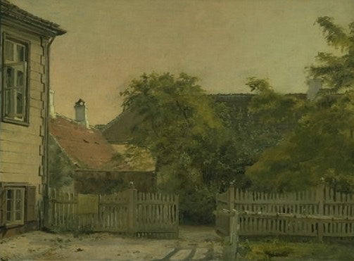 Corner of the Artist's Father's House, vintage artwork by Christen Købke, A3 (16x12") Poster Print