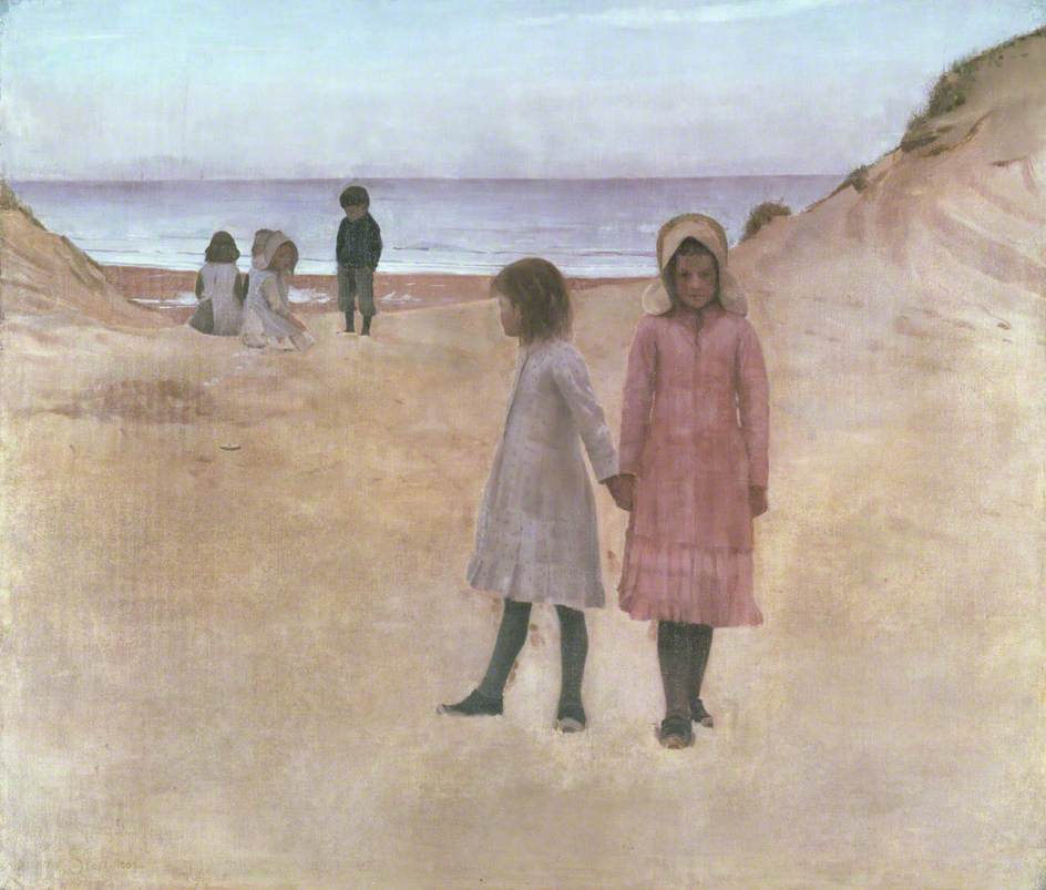 The Two Sisters, vintage artwork by William Stott-of-Oldham, 12x8" (A4) Poster