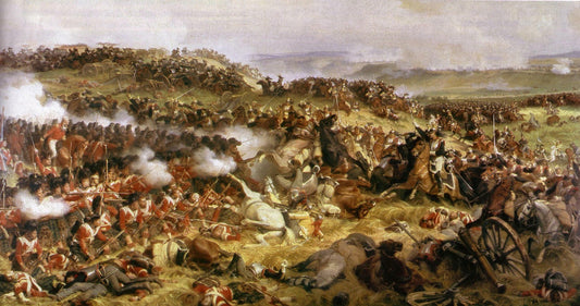 The Battle of Waterloo: The British Squares Receiving the Charge of the French Cuirassiers, vintage artwork by Henri-Felix-Emmanuel Philippoteaux, A3 (16x12") Poster Print