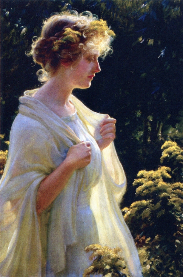 The Golden Profile, vintage artwork by Charles Courtney Curran, 12x8" (A4) Poster