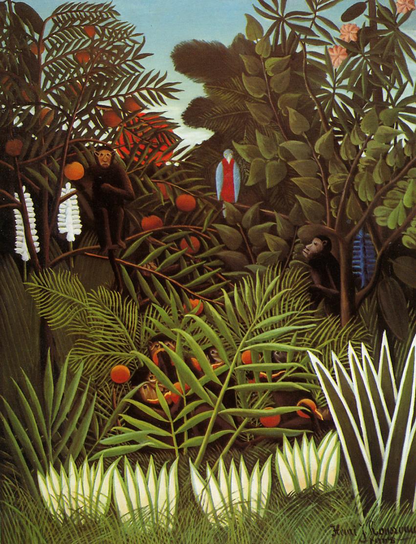 Exotic Landscape, vintage artwork by Henri Rousseau, 12x8" (A4) Poster