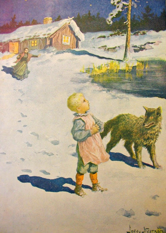 Child with a Wolf by Jenny Nystrom,A3(16x12")Poster