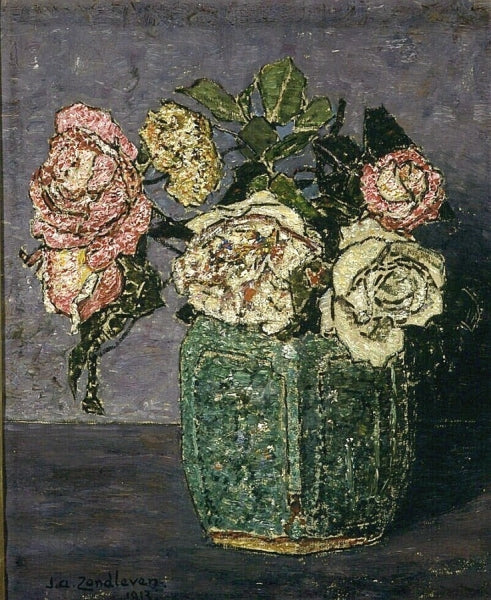 Roses in a Ginger Pot by Jan Zandleven,A3(16x12")Poster