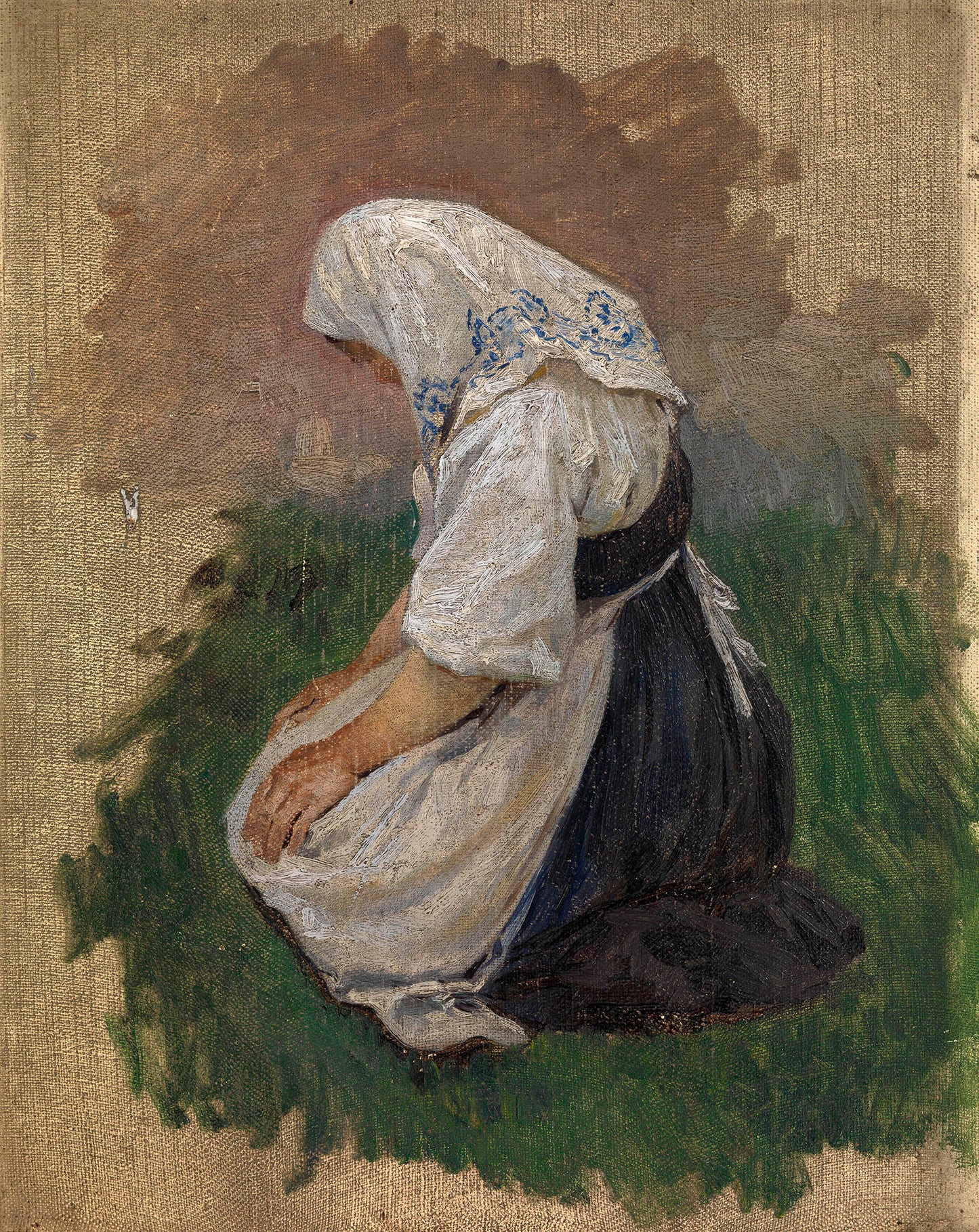 Study of a Kneeling Woman by Klavdi Vasilievich Lebedev,A3(16x12")Poster