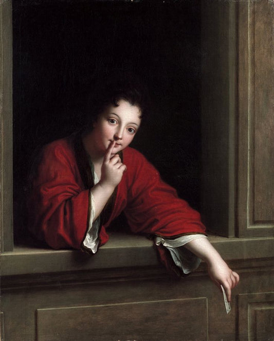 Le Billet doux donné, vintage artwork by Jean-Baptiste Santerre, 12x8" (A4) Poster