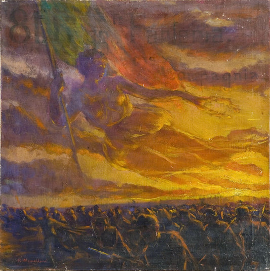 Allegory of Victory, vintage artwork by Plinio Nomellini, 12x8" (A4) Poster