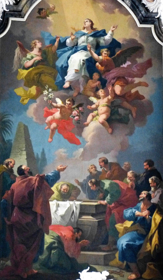 Assumption of Mary Altarpiece, vintage artwork by Bartholomäus Altomonte, 12x8" (A4) Poster